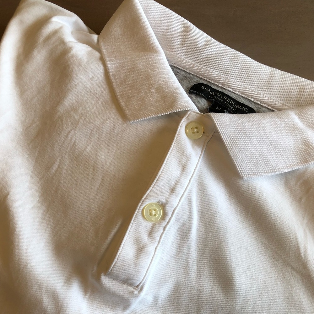 Banana Republic polo shirt, white, XL